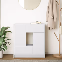 vidaXL Sideboard with Drawers and Doors Black Oak 70.5x34x74.5 cm - white