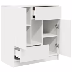 vidaXL Sideboard with Drawers and Doors Black Oak 70.5x34x74.5 cm - white - Additional view 4