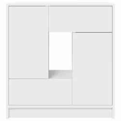 vidaXL Sideboard with Drawers and Doors Black Oak 70.5x34x74.5 cm - white - Additional view 5