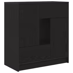 vidaXL Sideboard with Drawers and Doors Black Oak 70.5x34x74.5 cm - black oak