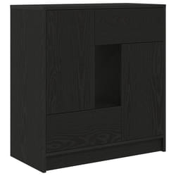 vidaXL Sideboard with Drawers and Doors Black Oak 70.5x34x74.5 cm - black oak