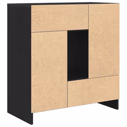 vidaXL Sideboard with Drawers and Doors Black Oak 70.5x34x74.5 cm - black oak - Additional view 7