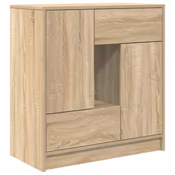 vidaXL Sideboard with Drawers and Doors Black Oak 70.5x34x74.5 cm - sonoma oak