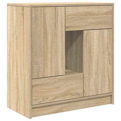 vidaXL Sideboard with Drawers and Doors Black Oak 70.5x34x74.5 cm - sonoma oak