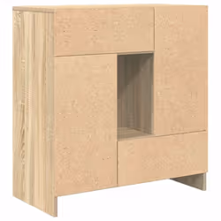vidaXL Sideboard with Drawers and Doors Black Oak 70.5x34x74.5 cm - sonoma oak - Additional view 7