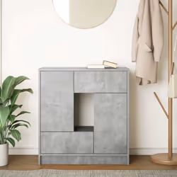 vidaXL Sideboard with Drawers and Doors Black Oak 70.5x34x74.5 cm - concrete grey