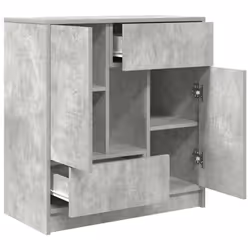 vidaXL Sideboard with Drawers and Doors Black Oak 70.5x34x74.5 cm - concrete grey - Additional view 4
