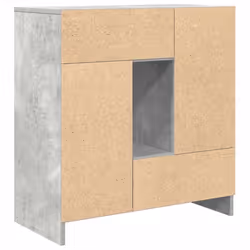 vidaXL Sideboard with Drawers and Doors Black Oak 70.5x34x74.5 cm - concrete grey - Additional view 7