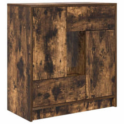 vidaXL Sideboard with Drawers and Doors Black Oak 70.5x34x74.5 cm - smoked oak