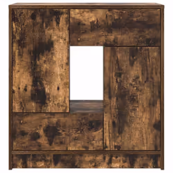 vidaXL Sideboard with Drawers and Doors Black Oak 70.5x34x74.5 cm - smoked oak - Additional view 5