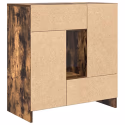 vidaXL Sideboard with Drawers and Doors Black Oak 70.5x34x74.5 cm - smoked oak - Additional view 7