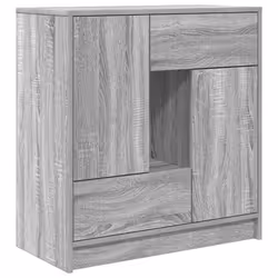 vidaXL Sideboard with Drawers and Doors Black Oak 70.5x34x74.5 cm - grey sonoma