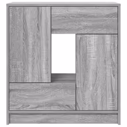 vidaXL Sideboard with Drawers and Doors Black Oak 70.5x34x74.5 cm - grey sonoma - Additional view 5