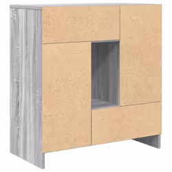 vidaXL Sideboard with Drawers and Doors Black Oak 70.5x34x74.5 cm - grey sonoma - Additional view 7