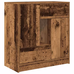 vidaXL Sideboard with Drawers and Doors Black Oak 70.5x34x74.5 cm - old wood