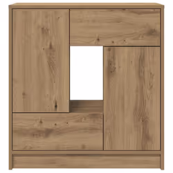 vidaXL Sideboard with Drawers and Doors Black Oak 70.5x34x74.5 cm - artisan oak - Additional view 5