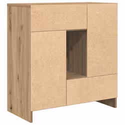 vidaXL Sideboard with Drawers and Doors Black Oak 70.5x34x74.5 cm - artisan oak - Additional view 7
