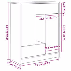 vidaXL Sideboard with Drawers and Doors Brown Oak 73x31x90 cm storage cabinet - white