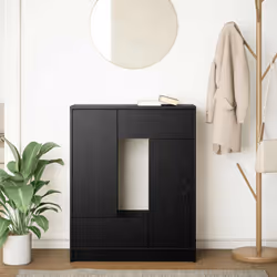 vidaXL Sideboard with Drawers and Doors Brown Oak 73x31x90 cm storage cabinet - black oak