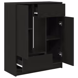 vidaXL Sideboard with Drawers and Doors Brown Oak 73x31x90 cm storage cabinet - black oak - Additional view 4