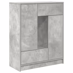 vidaXL Sideboard with Drawers and Doors Brown Oak 73x31x90 cm storage cabinet - concrete grey