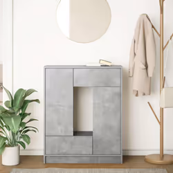 vidaXL Sideboard with Drawers and Doors Brown Oak 73x31x90 cm storage cabinet - concrete grey