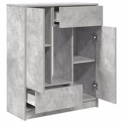 vidaXL Sideboard with Drawers and Doors Brown Oak 73x31x90 cm storage cabinet - concrete grey - Additional view 4