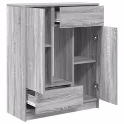vidaXL Sideboard with Drawers and Doors Brown Oak 73x31x90 cm storage cabinet - grey sonoma - Additional view 4