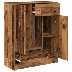 vidaXL Sideboard with Drawers and Doors Brown Oak 73x31x90 cm storage cabinet - old wood - Additional view 4