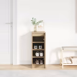 vidaXL Shoe Cabinet Grey Sonoma 29.5x34x76 cm Engineered Wood shoe rack - sonoma oak - Additional view 2