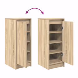 vidaXL Shoe Cabinet Grey Sonoma 29.5x34x76 cm Engineered Wood shoe rack - sonoma oak - Additional view 8