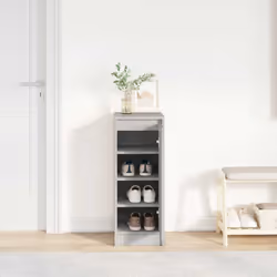 vidaXL Shoe Cabinet Grey Sonoma 29.5x34x76 cm Engineered Wood shoe rack - concrete grey - Additional view 2