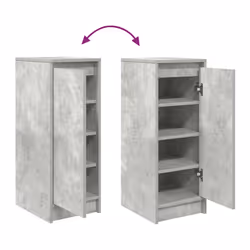 vidaXL Shoe Cabinet Grey Sonoma 29.5x34x76 cm Engineered Wood shoe rack - concrete grey - Additional view 8