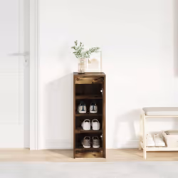 vidaXL Shoe Cabinet Grey Sonoma 29.5x34x76 cm Engineered Wood shoe rack - smoked oak - Additional view 2