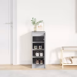 vidaXL Shoe Cabinet Grey Sonoma 29.5x34x76 cm Engineered Wood shoe rack - grey sonoma - Additional view 2