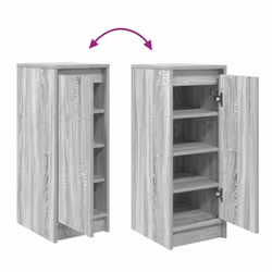 vidaXL Shoe Cabinet Grey Sonoma 29.5x34x76 cm Engineered Wood shoe rack - grey sonoma - Additional view 8