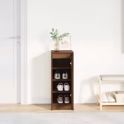 vidaXL Shoe Cabinet Grey Sonoma 29.5x34x76 cm Engineered Wood shoe rack - brown oak - Additional view 2