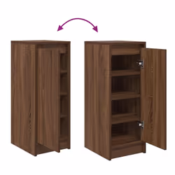 vidaXL Shoe Cabinet Grey Sonoma 29.5x34x76 cm Engineered Wood shoe rack - brown oak - Additional view 8