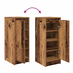 vidaXL Shoe Cabinet Grey Sonoma 29.5x34x76 cm Engineered Wood shoe rack - old wood - Additional view 8