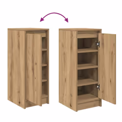 vidaXL Shoe Cabinet Grey Sonoma 29.5x34x76 cm Engineered Wood shoe rack - artisan oak - Additional view 8