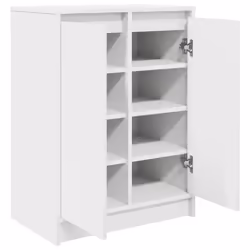 vidaXL Shoe Cabinet Smoked Oak 57x34x76 cm Engineered Wood shoe rack - white - Additional view 4