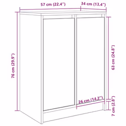 vidaXL Shoe Cabinet Smoked Oak 57x34x76 cm Engineered Wood shoe rack - concrete grey - Additional view 3