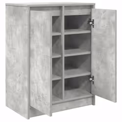 vidaXL Shoe Cabinet Smoked Oak 57x34x76 cm Engineered Wood shoe rack - concrete grey - Additional view 4