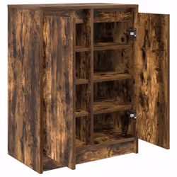 vidaXL Shoe Cabinet Smoked Oak 57x34x76 cm Engineered Wood shoe rack - smoked oak - Additional view 4