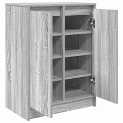 vidaXL Shoe Cabinet Smoked Oak 57x34x76 cm Engineered Wood shoe rack - grey sonoma - Additional view 4