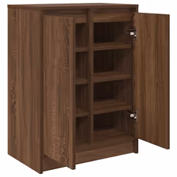 vidaXL Shoe Cabinet Smoked Oak 57x34x76 cm Engineered Wood shoe rack - brown oak - Additional view 4