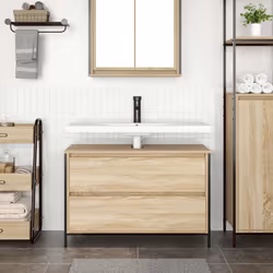 vidaXL Bathroom Basin Cabinet with Drawers Sonoma Oak 90x34.5x60 cm - Additional view 2