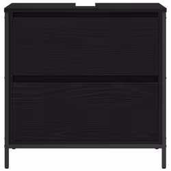 vidaXL Bathroom Basin Cabinet with Drawers Black Oak 60x34.5x60 cm - Additional view 5