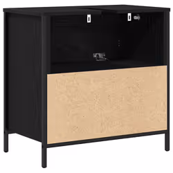 vidaXL Bathroom Basin Cabinet with Drawers Black Oak 60x34.5x60 cm - Additional view 7