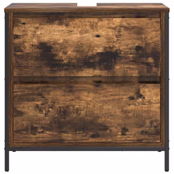 vidaXL Bathroom Basin Cabinet with Drawers Smoked Oak 60x34.5x60 cm - Additional view 5